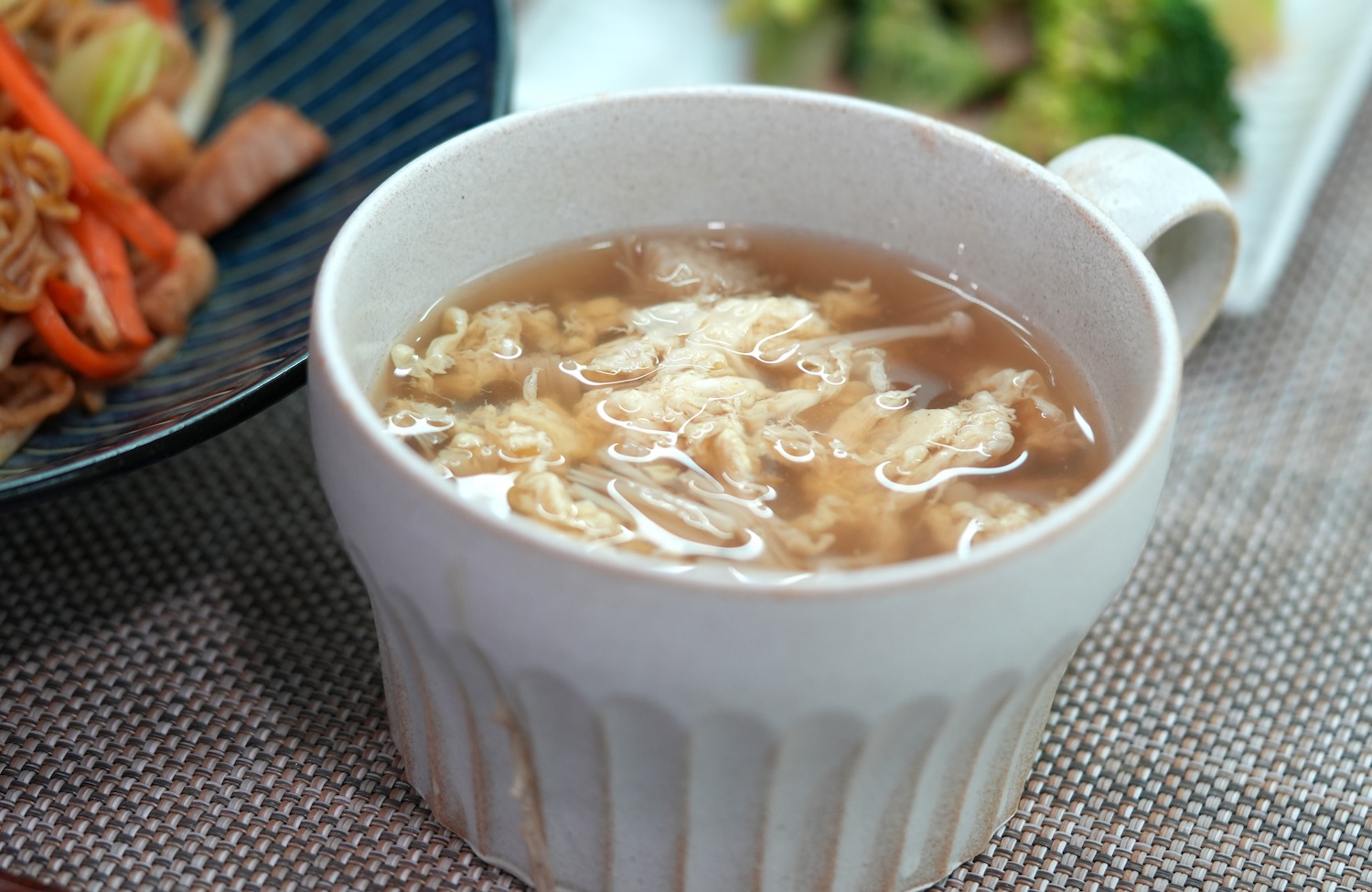 Fluffy Enoki Mushroom & Egg Soup - SAORI Japanese Kitchen
